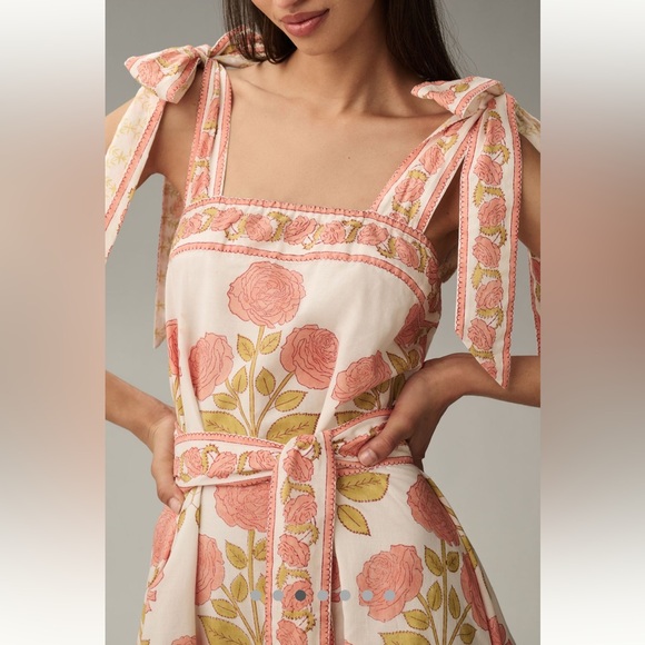 ***Anthropologie NWT Sue Sartor Tie-Shoulder Sundress size XSP. - Picture 4 of 11